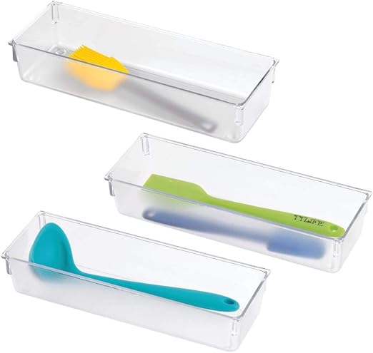 Amazon Com Mdesign Compact Plastic Kitchen Cabinet Drawer