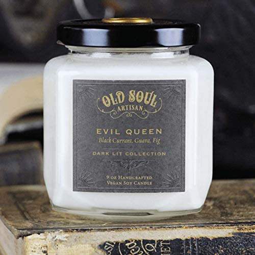 Evil Queen - Black Currant, Guava, Fig Scented Vegan Soy Candle Halloween Snow White Grimm - 9 oz