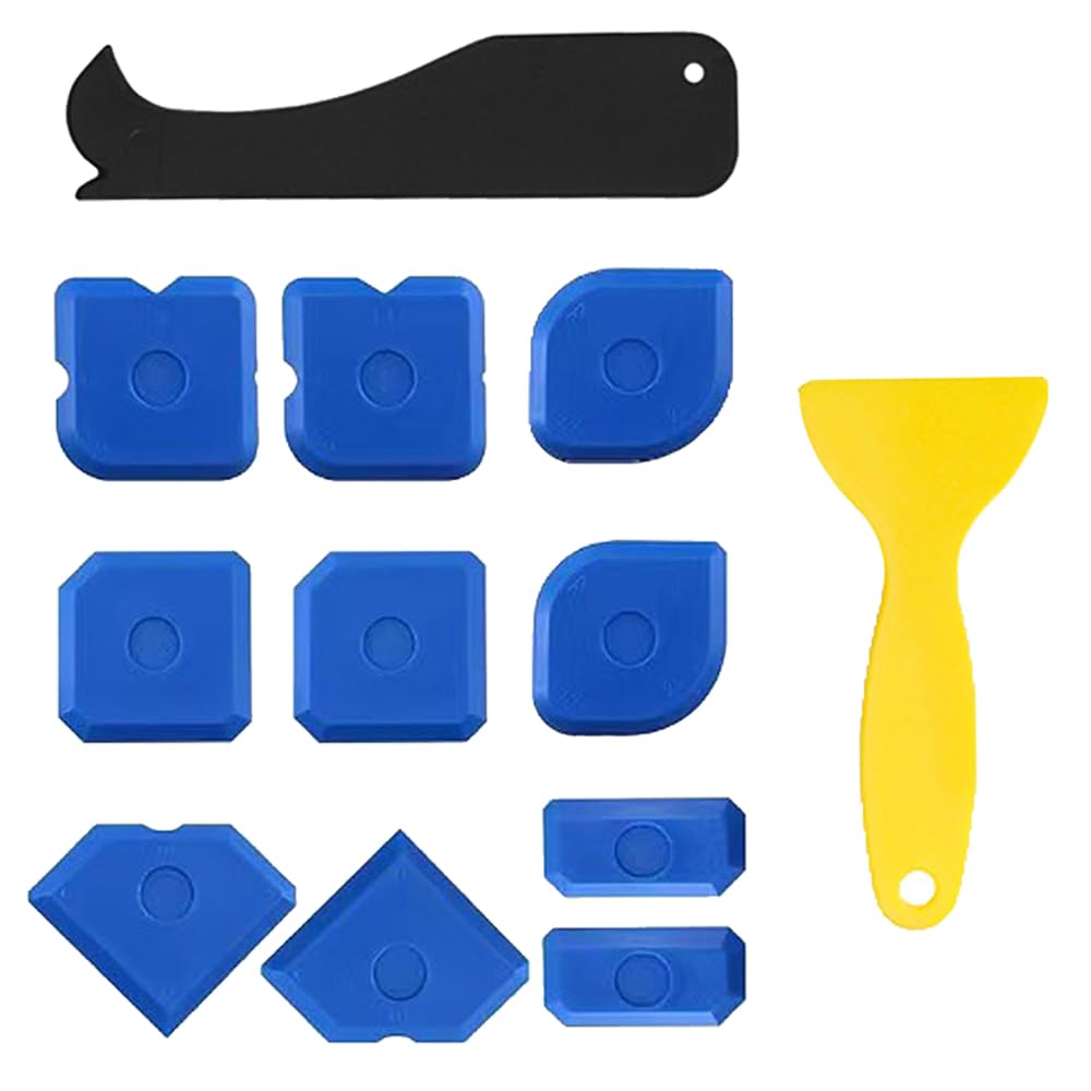 12 PCS Sealant Tool Portable Grout Finishing Tool Reusable Multi-edge Caulking Tool for Kitchen Bathroom Floor Tiles Sealing