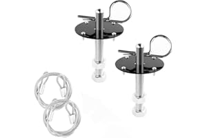 Car Hood Pins Kit, Stainless Steel Engine Hood Pin Plate Bonnet Lock Clip Kit Pin for Reducing Shaking, Universal Automotive 