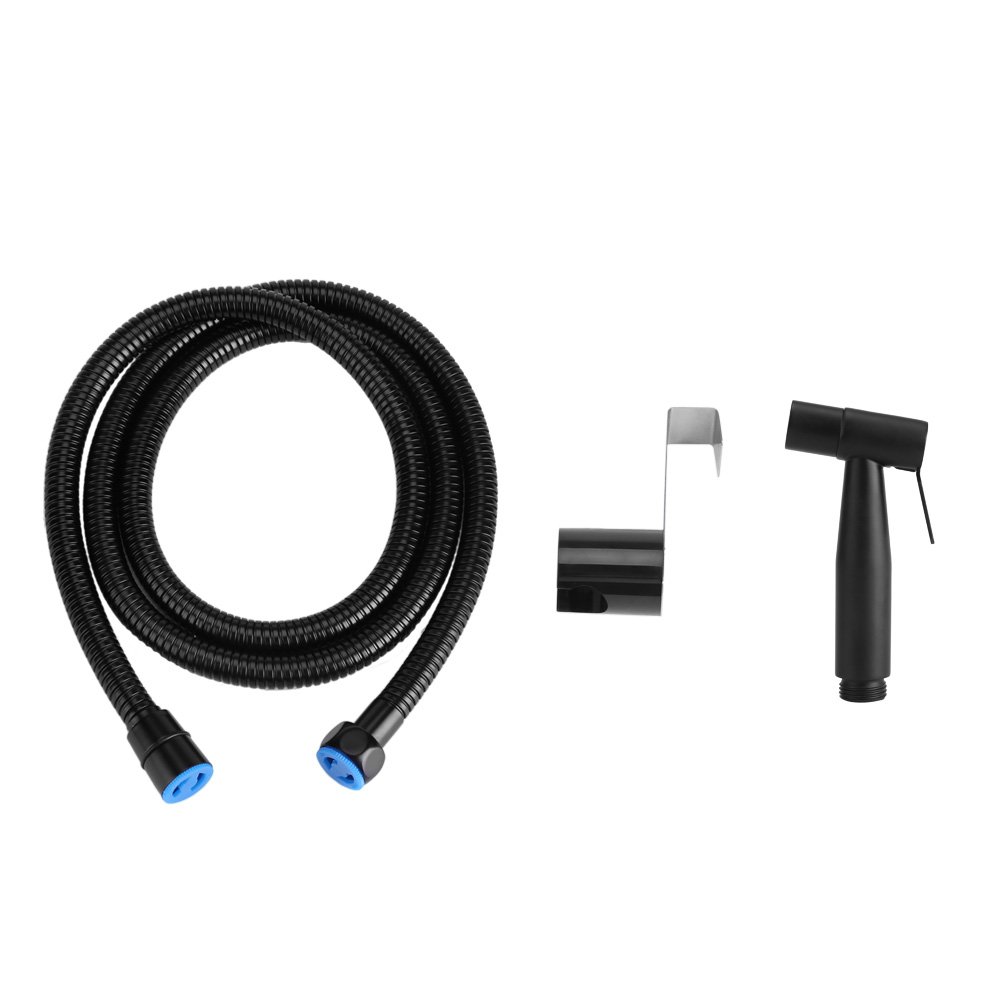 Bidet Sprayer Kit for Toilet, Handheld Bidet Sprayer with Hose and Bracket Holder, Bidet Shower Head for Bathroom Kitchen Toilet, Stainless Steel Baby Cloth Diaper Cleaning Sprayer, Black