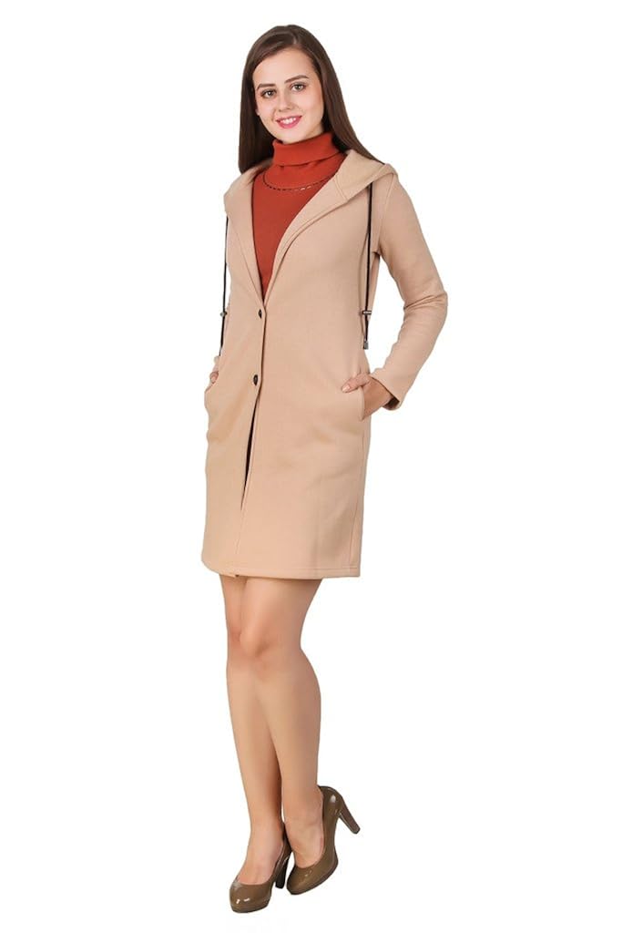 texco winter long full sleeve hooded over coat red