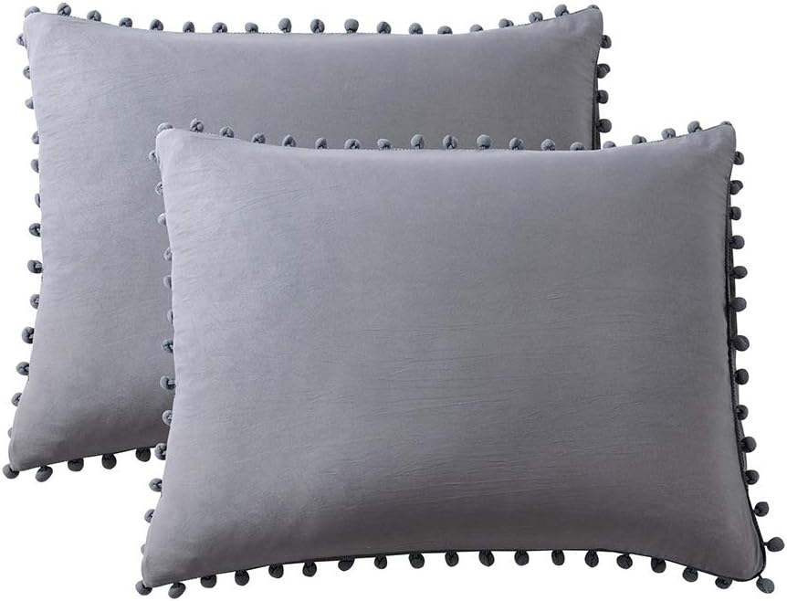 OJIA Grey Pillow Cases Set of 2 Standard Size Ultra Soft