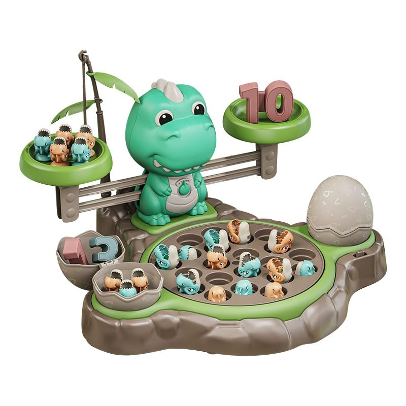 Photo 1 of (broken)(for parts only) SHNRASAR Dinosaur Fishing Game Toy Pole and Rod Fish Board Rotating with Music Fine Motor Skill Training 
