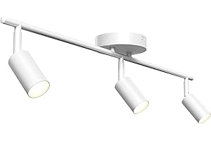 Artika Rowen LED 3-Light White Track Lighting Fixtures Ceiling Kit, Modern Flexibly Adjustable LED Kitchen Spot Light Head 10