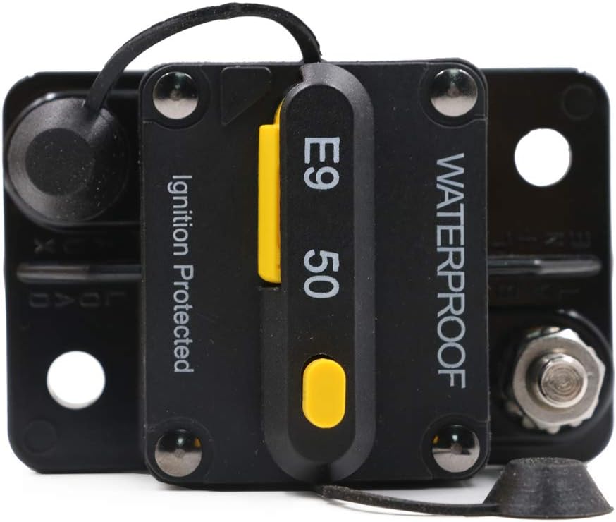 T Tocas 50 A Circuit Breaker amp breakers with Switch Manual Reset for Boat Marine RV Yacht Battery Trailer Bus Truck, 12V - 72V DC, Waterproof (50A): Automotive