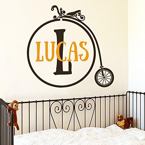 Wall Decals for Boys Name Decal Bike Decor Monogram Decal Stickers Nursery Boy Room Bedroom Decor Ds311