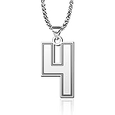 LuxglitterLin Men Number Chain Necklace Sport Jersey Football Number #4 Stainles Steel 25mm High Pendant Sport Fans Jewelry Christmas Gift Cuban Chain