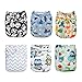 ALVABABY 6 Pack Cloth Diaper with 12 Inserts One Size Adjustable Washable Reusable Diaper Cover for Baby Girls and Boys