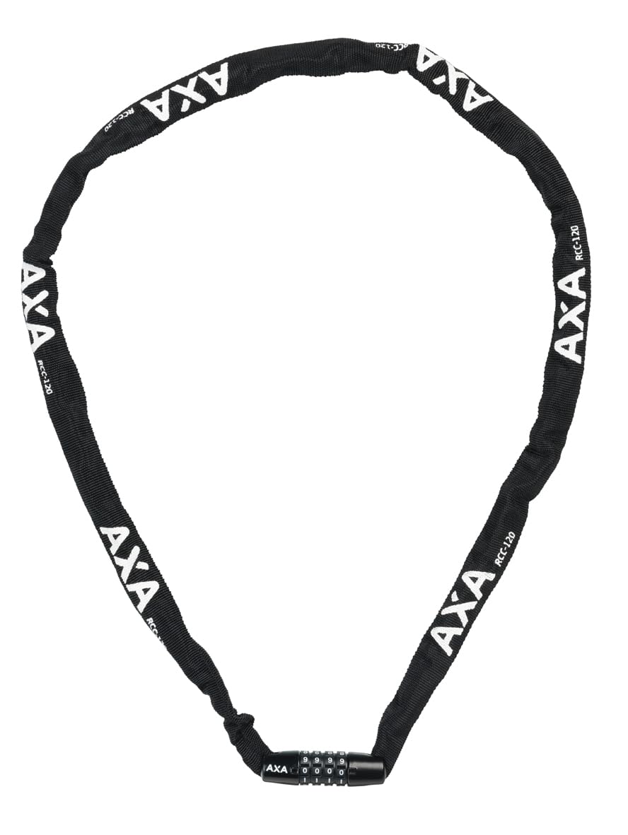 Axa Rigid Black Code Bike Chain Lock - Black, 1200 mm x 3.5 mm