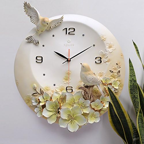 Three-dimensional sculpture wall clock,Silent wall clock,Bar Cafe Read home Office Kitchen Bedrooms School clock Resin wall clock Home decoration-B 18 inches