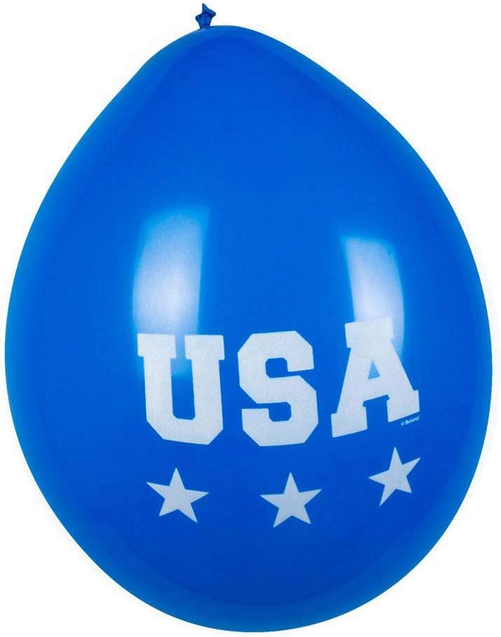 Boland 44962 Latex Balloons USA, Pack of 6, Size approx. 25 cm, 3 assorted designs, America, blue, white, red, balloon - Image 5