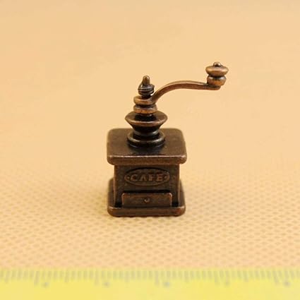 RONSHIN Mini Vintage Metal Coffee Grinder for 1:12 Doll Kids Play House Toy