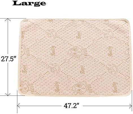 Baby Waterproof Crib Mattress Pads Natural Organic Cotton Urine Mat ,Diaper Changing Pad Washable Incontinence Sheet Cover Protector for Toddlers Adults (Large)