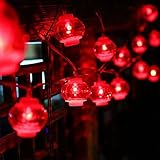 Dreamworth Lanterns String Lights,26.2ft/8M 40 LED Red Lanterns String Lights Battery Operated Fairy String Lights For Wedding, Chinese New Year,Spring Festival,Party Decoration,Christmas(Red Color)