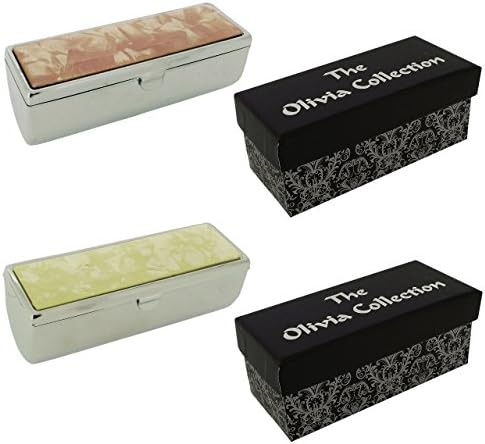 Lip Stick Case Holder with Mirror Gift Set Of Two SC1482 - The Olivia Collection