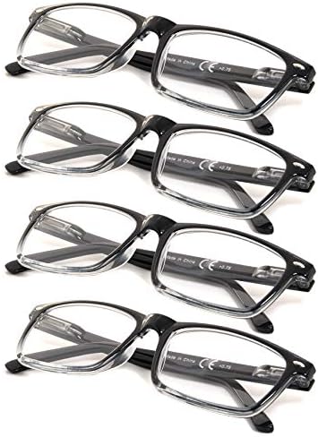 4-Pack Vintage Style Reading Glasses with Spring Hinges