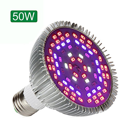 Full Spectrum LED Grow Light Bulb, Balleen.E 50W Plant Grow Lamp Bulb for Greenhouse and Hydroponic Flower Indoor Plants E27 socket