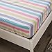100% Soft Cotton Fitted Sheet Queen Size Deep Pocket Colorful Striped Gingham Wrinkle Free,1 Piece Cooling Bed Sheet Comfortable Kids Bedding Collection Queen Bed Sheet,Rainbow Sheet