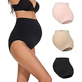 KUNINDOME Maternity Underwear Over Bump, Seamless Maternity Support Panties, Plus Size, Multi Pack