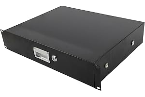 Ktaxon 2U Rack Mount Drawer for 19 Inch AV/Network/DJ Equipment Racks or Cabinets with Lock and Key