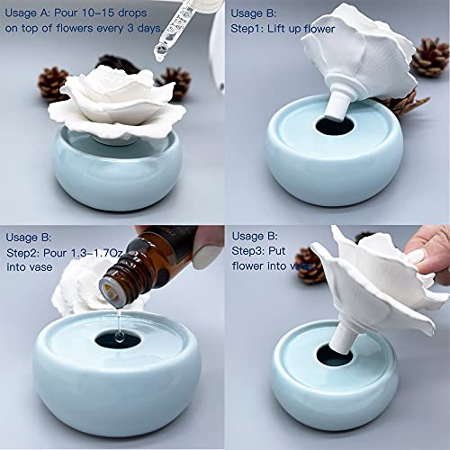 Peony NonElectric Cordless Waterless Ceramic Essential Oils Diffuser
