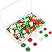 Coobey 200g Christmas Craft Buttons Handmade Sewing Buttons with Plastic Storage Box for DIY Sewing Crafting, Assorted Colors and Sizes