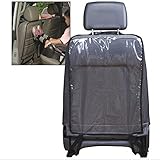 Efanr Transparent Kick Mat Car Seat Back Protector Cover Dust-proof Children Protects Waterproof Universal Fit Backseat Covers (Black)