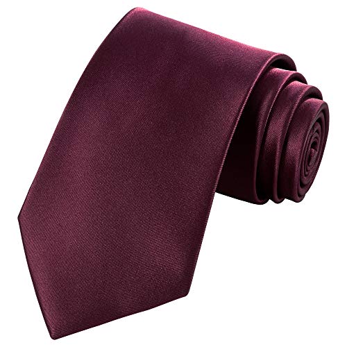 Solid satin tie, Neck tie,Micro fiber in Gift case (Burgundy)