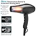 1875W Professional Salon Infrared Hair Dryer for Faster Drying, Negative Ion Hair Blow Dryer with 2 Speed and 3 Heat Setting Ceramic Hair Dryer,AC Motor Blow dryer with Diffuser &Concentrator