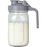 OneDream Breast Milk Pitcher 32oz Glass Pitcher with Lid, Formula Pitcher Leakproof Drip-Free Spout, Wide Mouth Mason Jar Pitcher for Easy Pouring, Dishwasher Safe Breastmilk Storage Pitcher