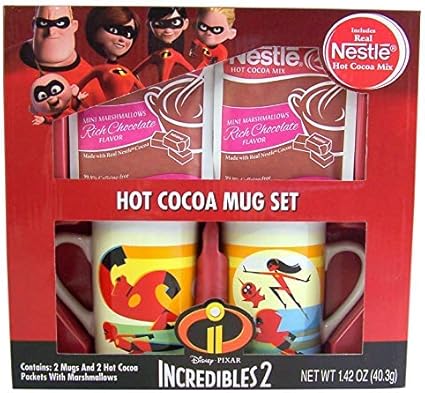 Amazon Co Jp ディズニー インクレディブル セラミックホットチョコレートマグ2個ギフトセット Nestle Hot Cocoa Mix ホーム キッチン