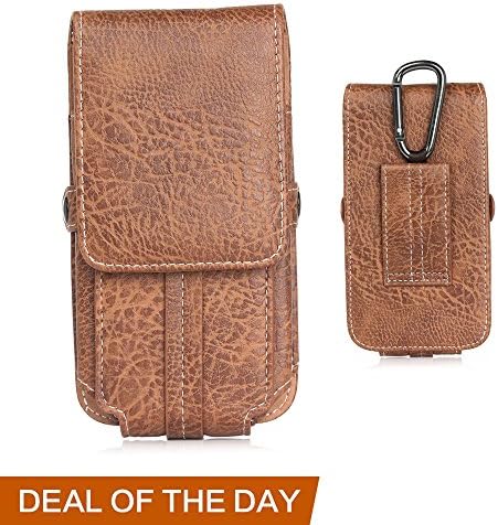 Galaxy Note 8 Waist Holster Pouch, Welegant PU Leather Cell Phone Holster Case Waist Packs Belt Clip Pocket Wallet Purse for iPhone X Xs XR 7 6S 6 Plus Samsung Galaxy Note 9 S10 S9 S8 S7 S6 Edge Plus