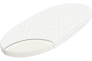 WELLZEE Oval Bassinet Mattress 29"x17", Fits for 4moms MamaRoo Bassinet, Skin-Friendly for Baby, 100% Breathable & Washable Cover, Waterproof Lining, Suppotive High-Density Foam