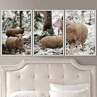 3 Piece Framed Canvas Wall Art Fun Animals Canvas Prints Home Artwork Decoration for Living Room,Bedroom - 16