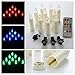 Gedengni Colorful LED Candle Battery Candlesticks 10pcs Remote Taper Candle LED Chandelier Flameless Candle Sticks with Clip for Christmas Tree Weddings Vigil and Menorah (4'', Ivory),Pack of 10