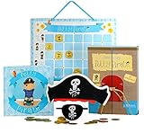 Pirate Potty Training Set with Book, Potty Chart, Reward Magnets, Pirate Hat and Patch for Toddler Boys - Comes in Pirate Ship Box.