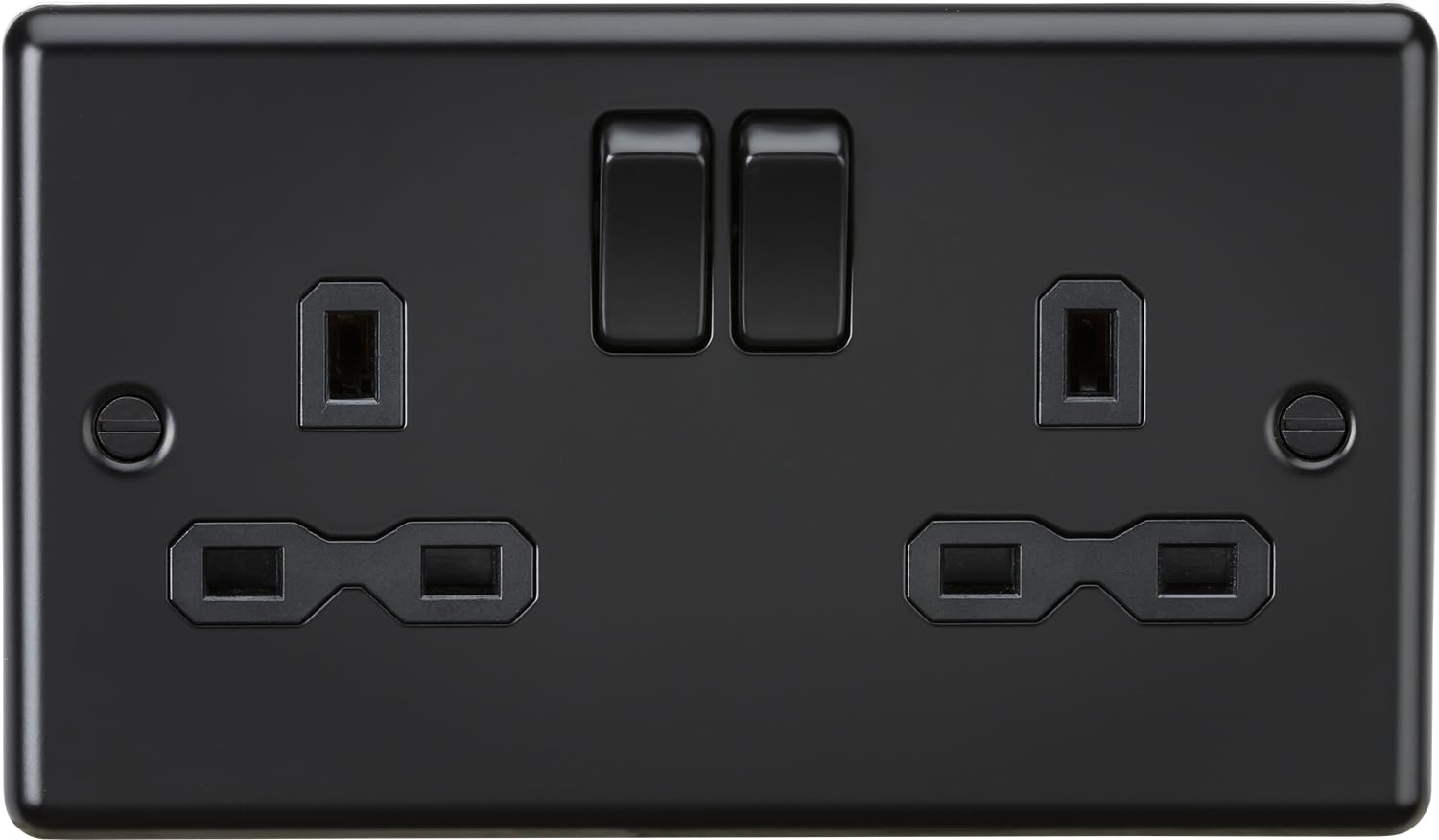 Knightsbridge 13A 2G DP Switched Socket - Matt Black