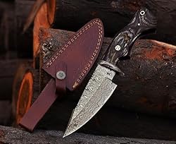 Damascus steel Fixed Blade Hunting Knife Camping
