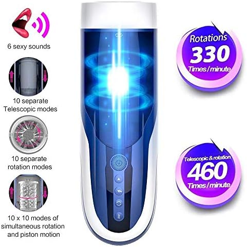 Sexykey KY Male Automatic Piston Cup Telescopic Rotation 460 Times/Minute And 10 Mode Electric Massage Cup Male Toy
