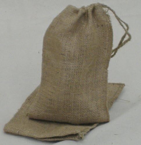 6" Wide X 10" Long Burlap Bags with Drawstring - 100 Pack