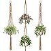 TIMEYARD Macrame Plant Hangers Set of 3 - Handmade Indoor Outdoor Hanging Planter Plant Holder - Modern Boho Home Decor