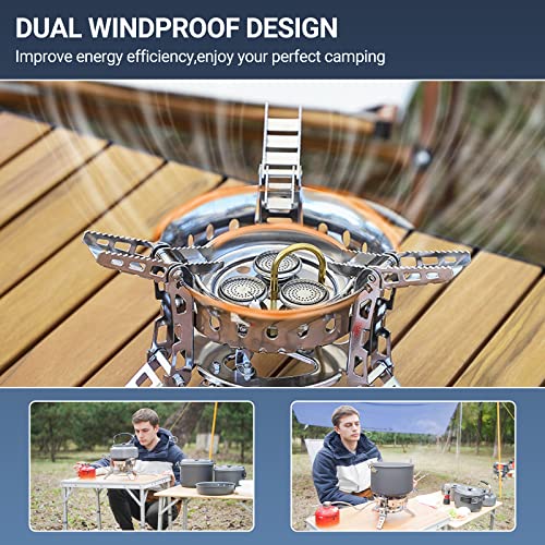 Bulin Camping Gas Stove Burner 6800W Adjustable 3 Burners Ultralight