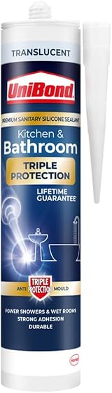 Unibond Triple Protection Stop Mould Silicone Sealant 291g Clear view 1