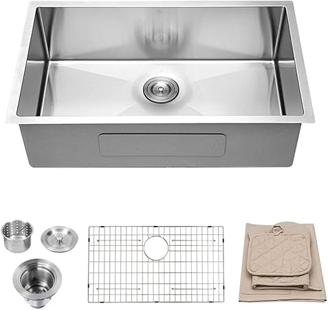 Lordear 28 Inch Kitchen Sink Undermount 16 Gauge Tight Radius Deep