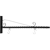 41" Hanging Sign Bracket with 2 S Hook, Sign Hanger Bracket Banner Holder | Mounting Arm Sign Hanger, Hanger Metal Wall Bracket, Modern Clean Simple Design, Shop Office Classroom Bracket Decor, No Sign