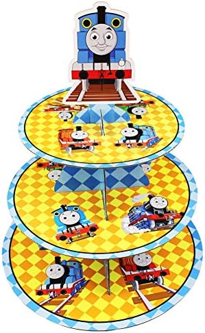 Betop House 3-Tire Thomas and Friends Themed Party Cupcake Dessert Stand