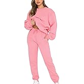 amropi Women's Pullover Tracksuit Fleece Sweatshirt Jogging Pants 2 Pieces Sweatsuits