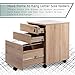 TOPSKY 3 Drawers Wood Mobile File Cabinet Fully Assembled Except Casters (Walnut)