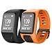 NotoCity Compatible with Spark 3/Golfer 2/Adventurer/Runner 2/3/ Silicone Watch Band Replacement for Spark/Spark 3/Golfer 2/Adventurer/Runner 2/3 Smartwatch (Black/Orange)